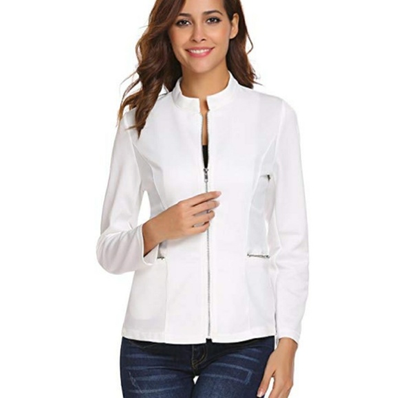 🆕⭐Plus size White moto blazer jacket⭐ - Picture 3 of 7